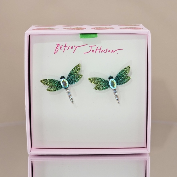 Betsey Johnson Jewelry - Betsey Johnson Garden Glam Dragonfly Earrings Vacation Summer Spring Gift